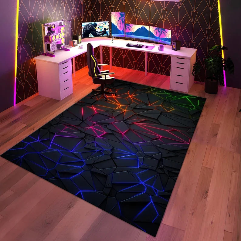 Alfombra gamer neón antideslizante