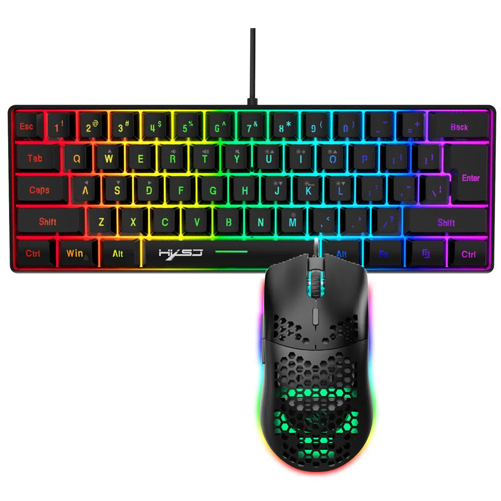 Pack teclado 60% + ratón gaming RGB