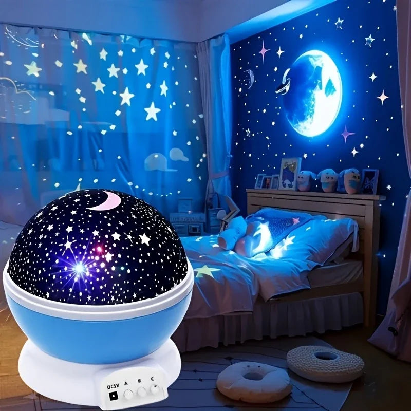 Proyector giratorio de estrellas y luna · 12 colores