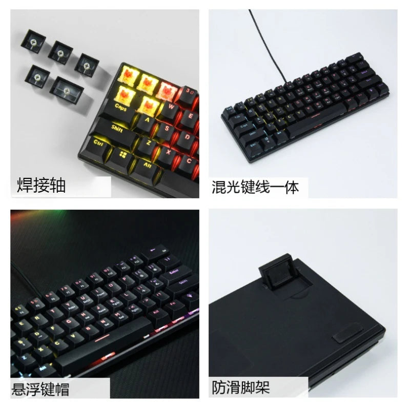 Teclado mecánico 60% RGB · 61 teclas