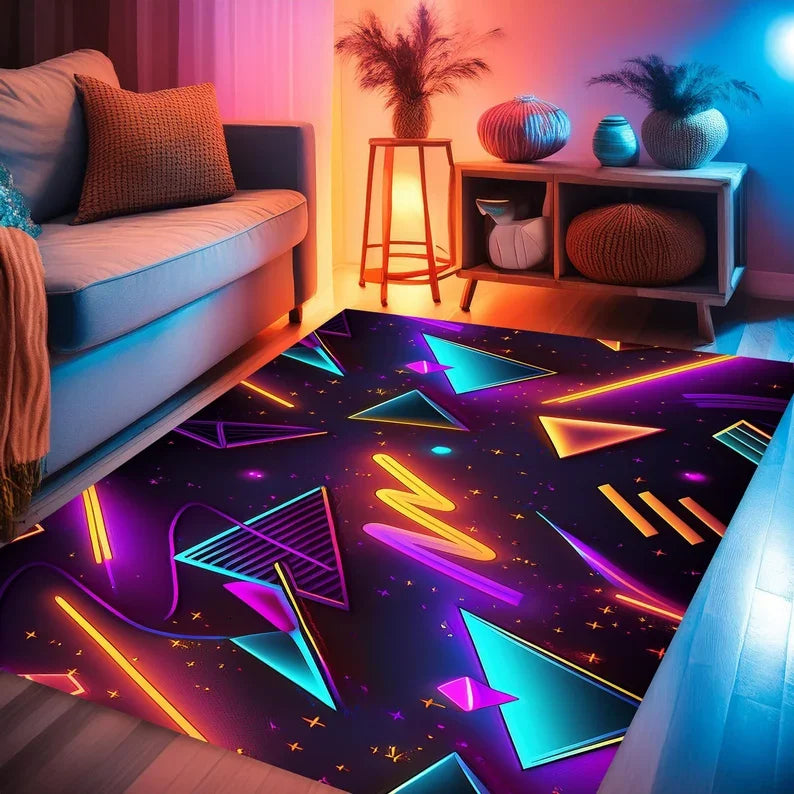 Alfombra gamer neón antideslizante