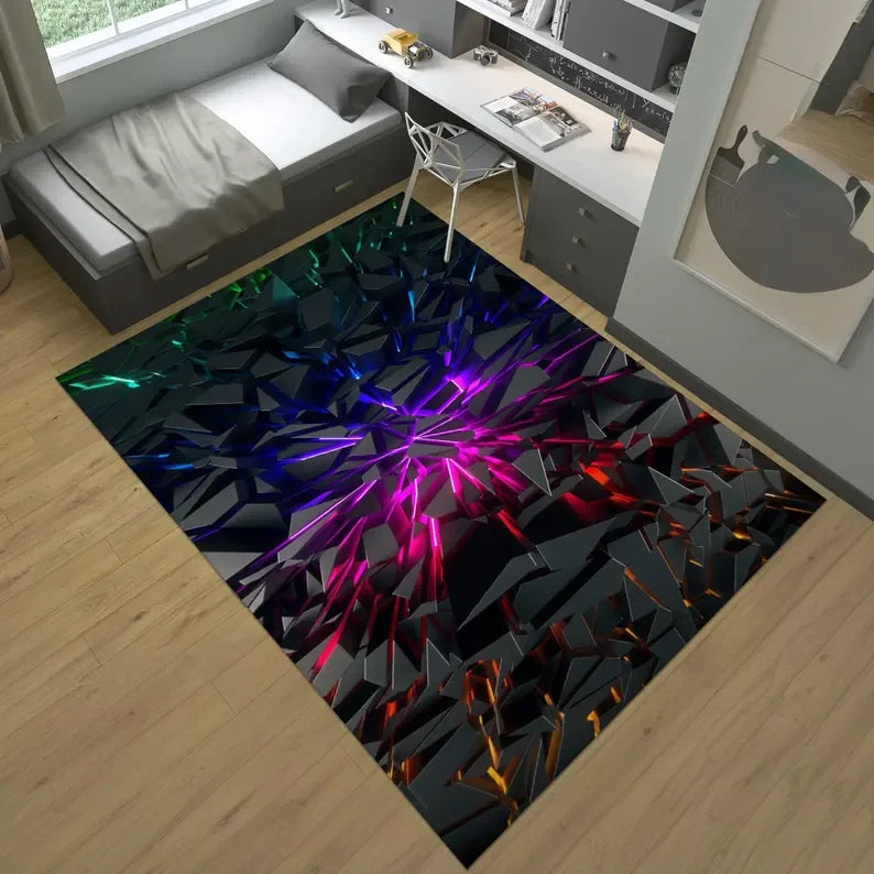 Alfombra gamer neón antideslizante