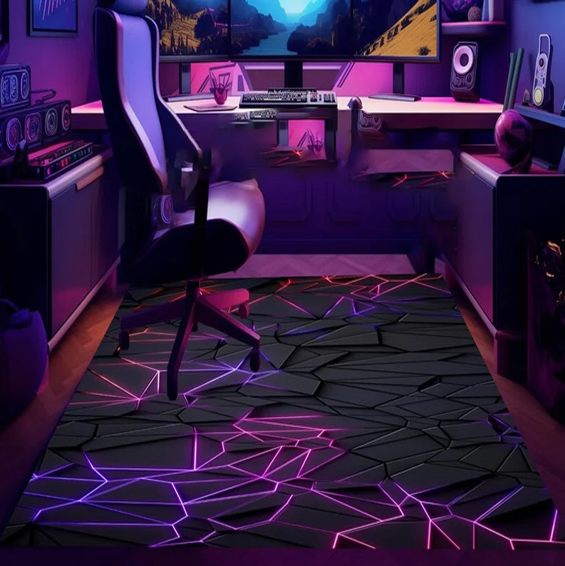 Alfombra gamer neón antideslizante