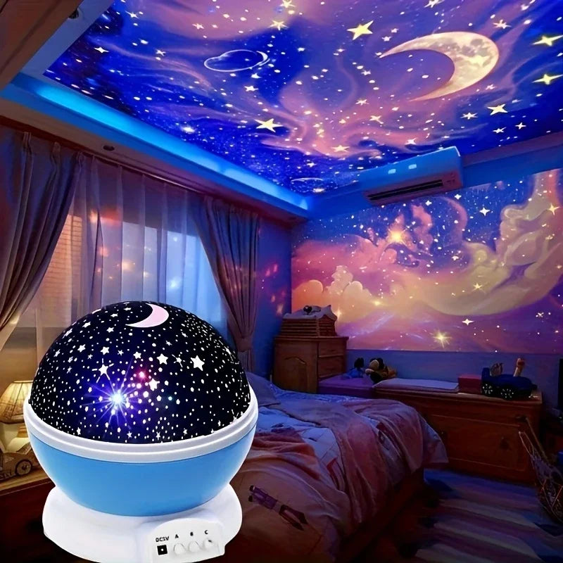 Proyector giratorio de estrellas y luna · 12 colores