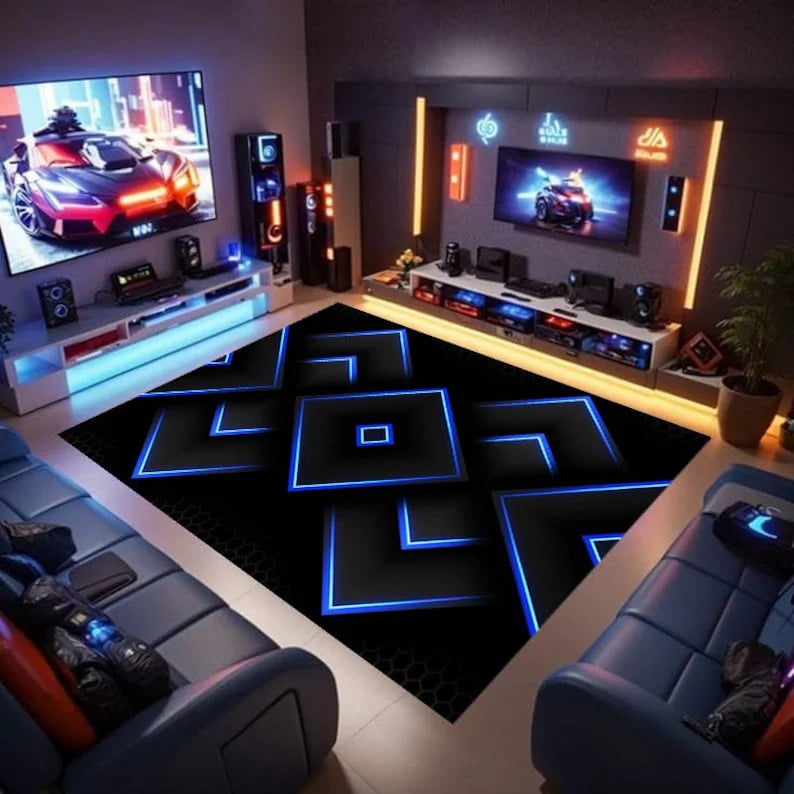 Alfombra gamer neón antideslizante