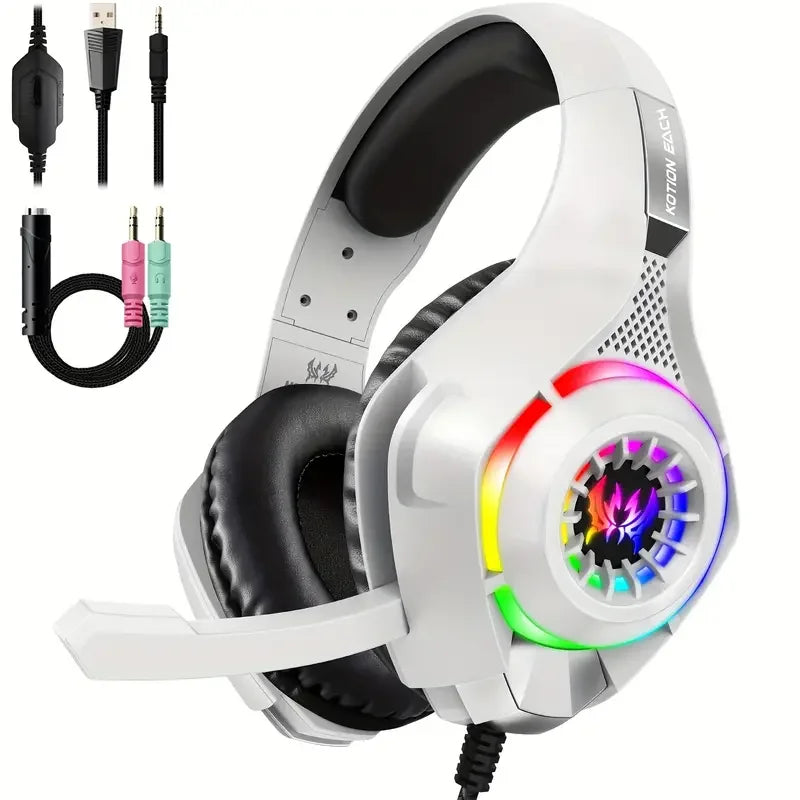 Auriculares gaming RGB con micrófono