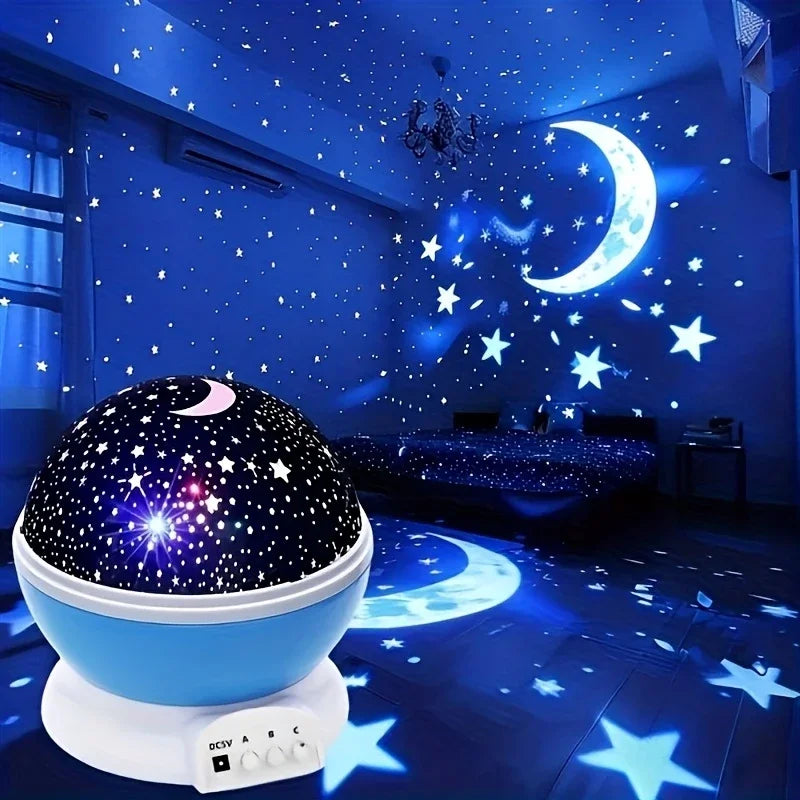 Proyector giratorio de estrellas y luna · 12 colores