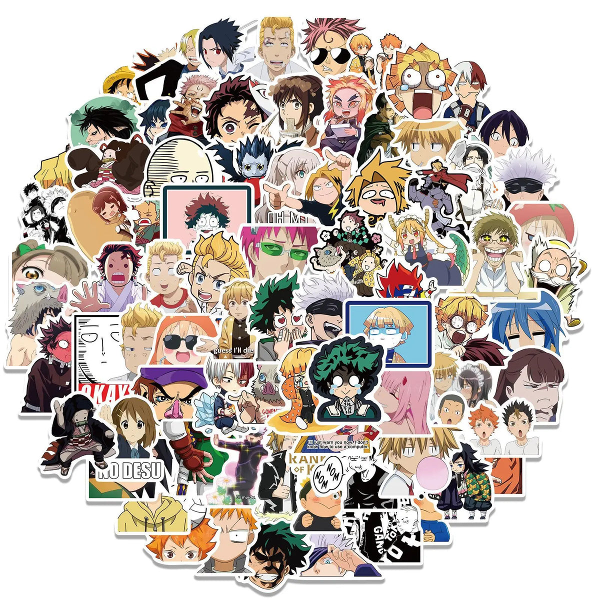 Pack 300 pegatinas anime resistentes al agua