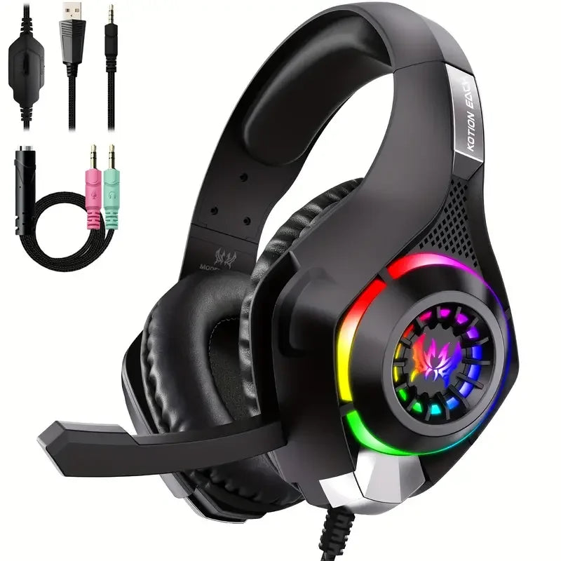 Auriculares gaming RGB con micrófono